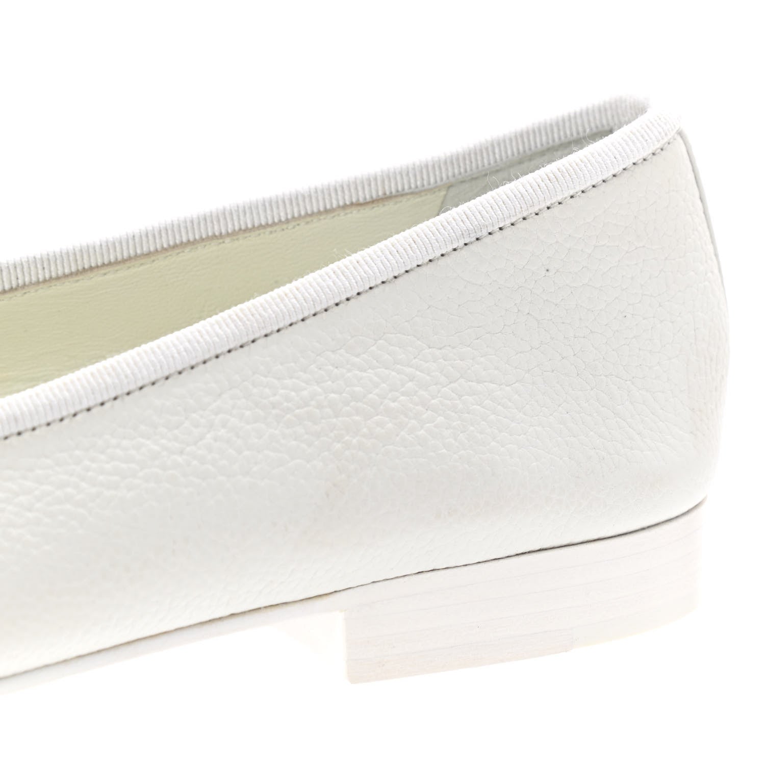 Chanel Calfskin Patent Cap Toe CC Ballerina Flats 36 White 10 of 13