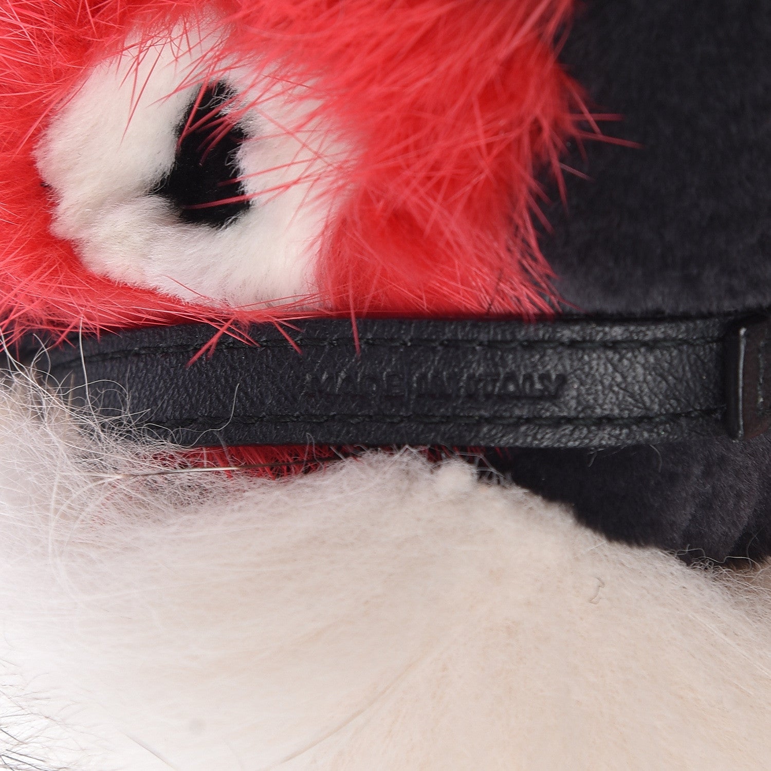 Fendi Mink Fox Rabbit Fur Vitello Flamingo Kurioso Monster Bag Bug Charm Beige Multicolor Black 3 of 4