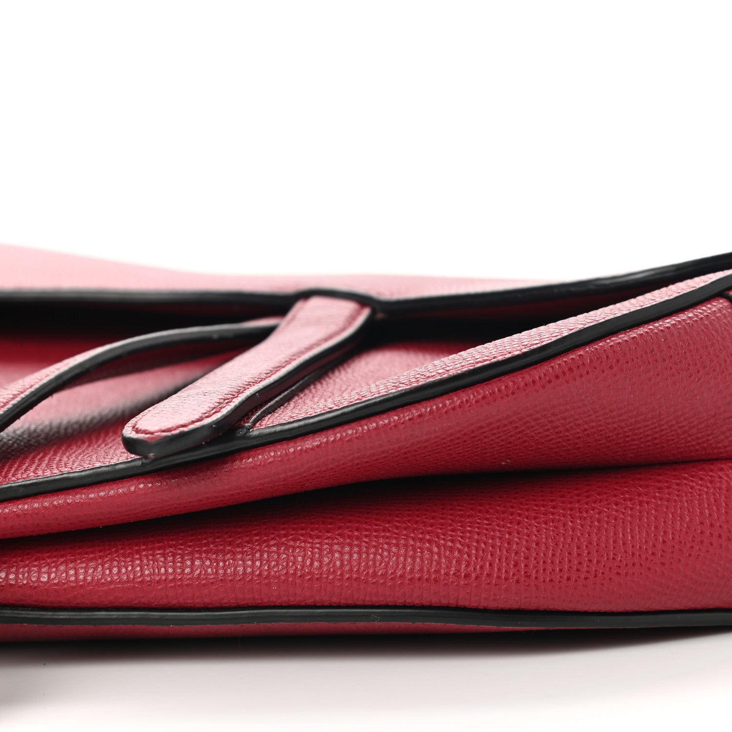 Christian Dior Grained Calfskin Saddle Bag Burgundy 10 of 14