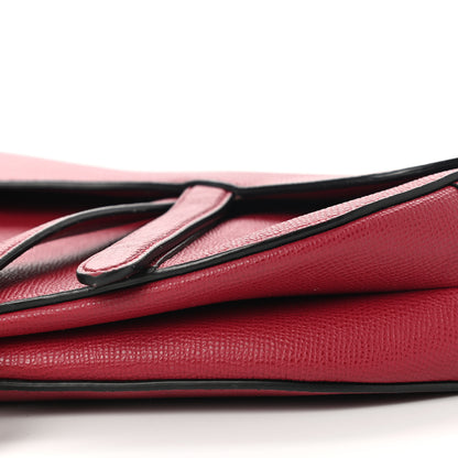 Christian Dior Grained Calfskin Saddle Bag Burgundy 10 of 14