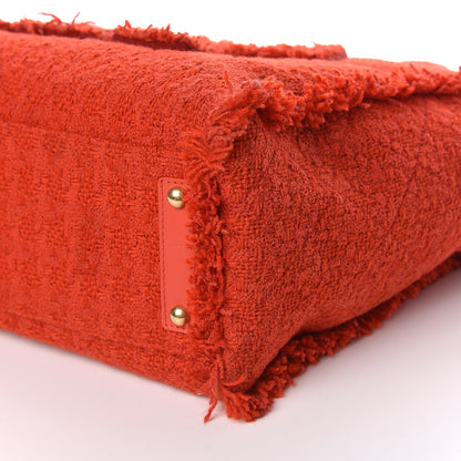 Chanel Wool Tweed Large Zipped Shopping Tote Red 9 of 10