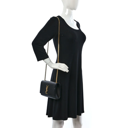 Saint Laurent Grain De Poudre Small Monogram Kate Satchel Black 2 of 8