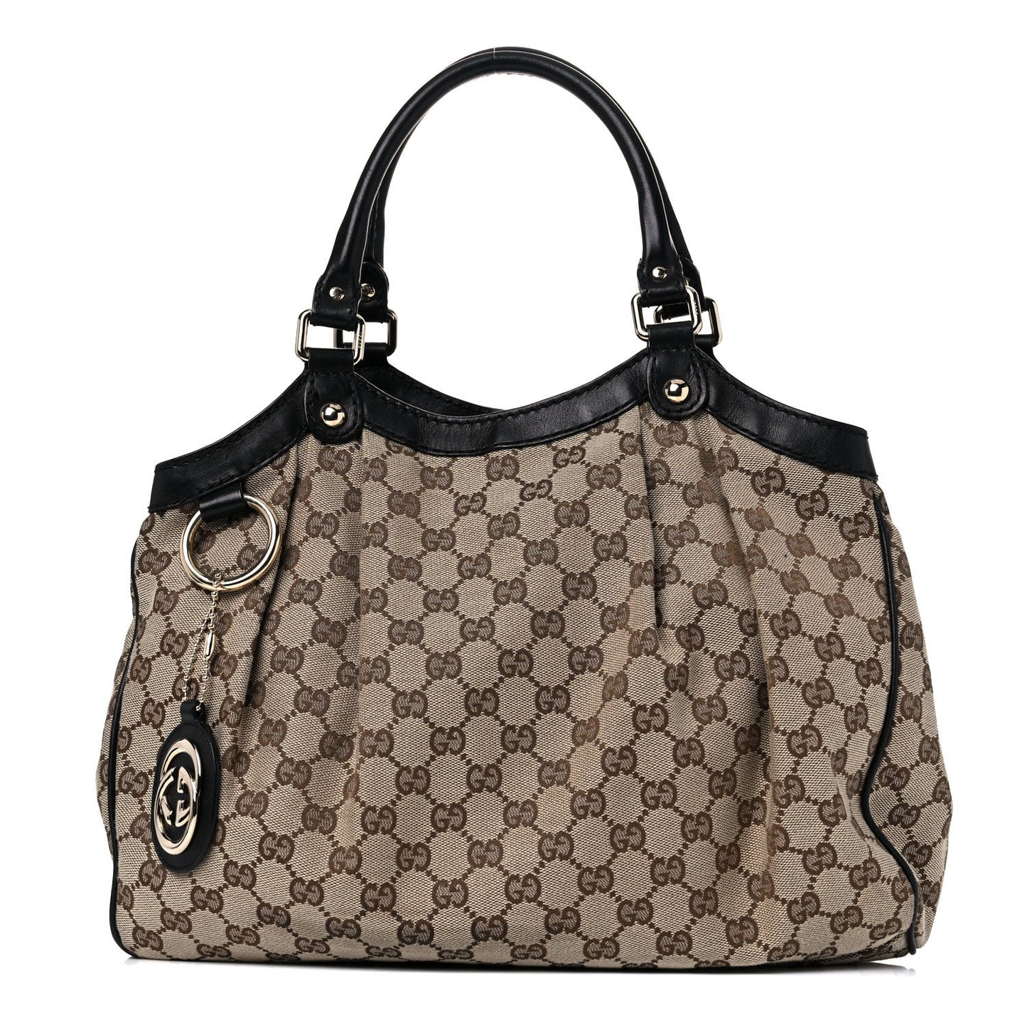 Monogram Medium Sukey Tote Beige Ebony Black