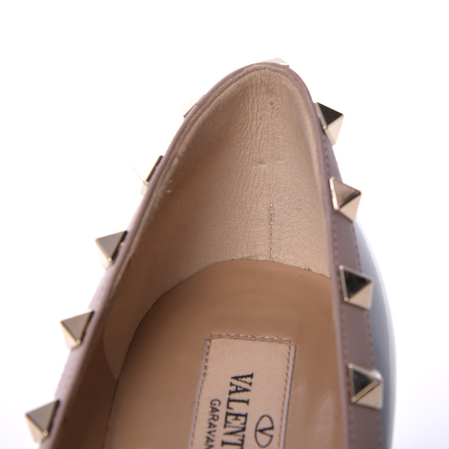 Valentino Garavani Patent Rockstud 100mm Pumps 38 Light Stone Poudre 9 of 11