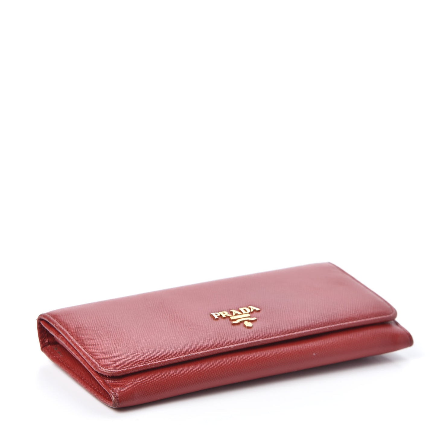 Saffiano Metal Continental Flap Wallet Fuoco