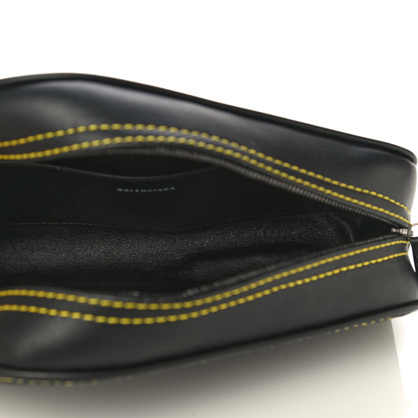 Calfskin Quilted Car Clutch S Black and Yellow