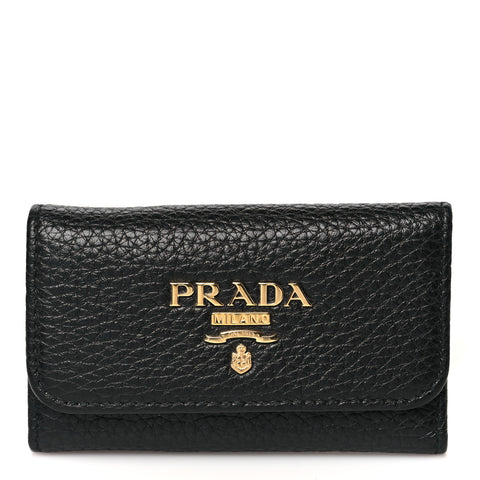 Vitello Grain Move 6 Key Holder Black