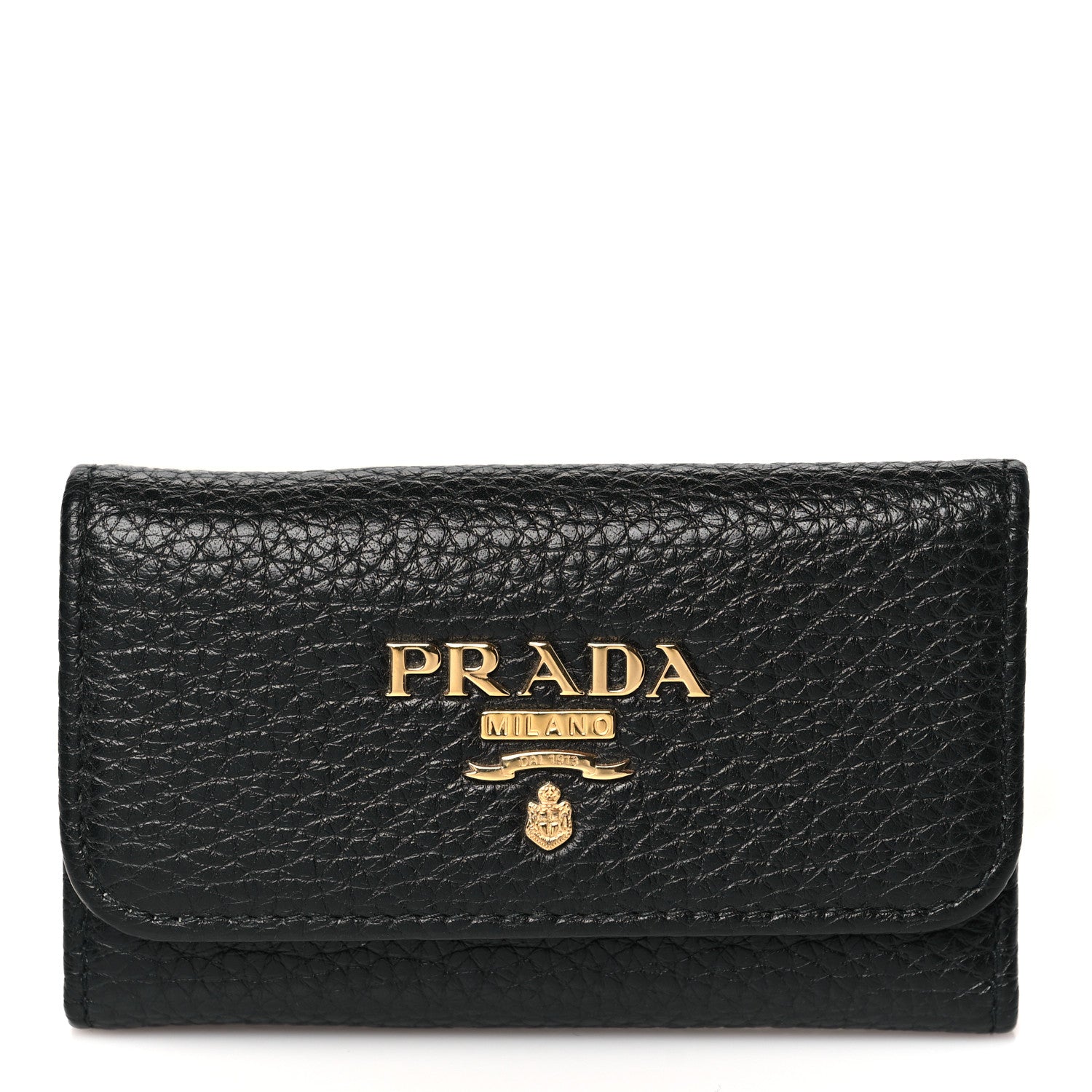 Prada Vitello Grain Move 6 Key Holder Black 1 of 9