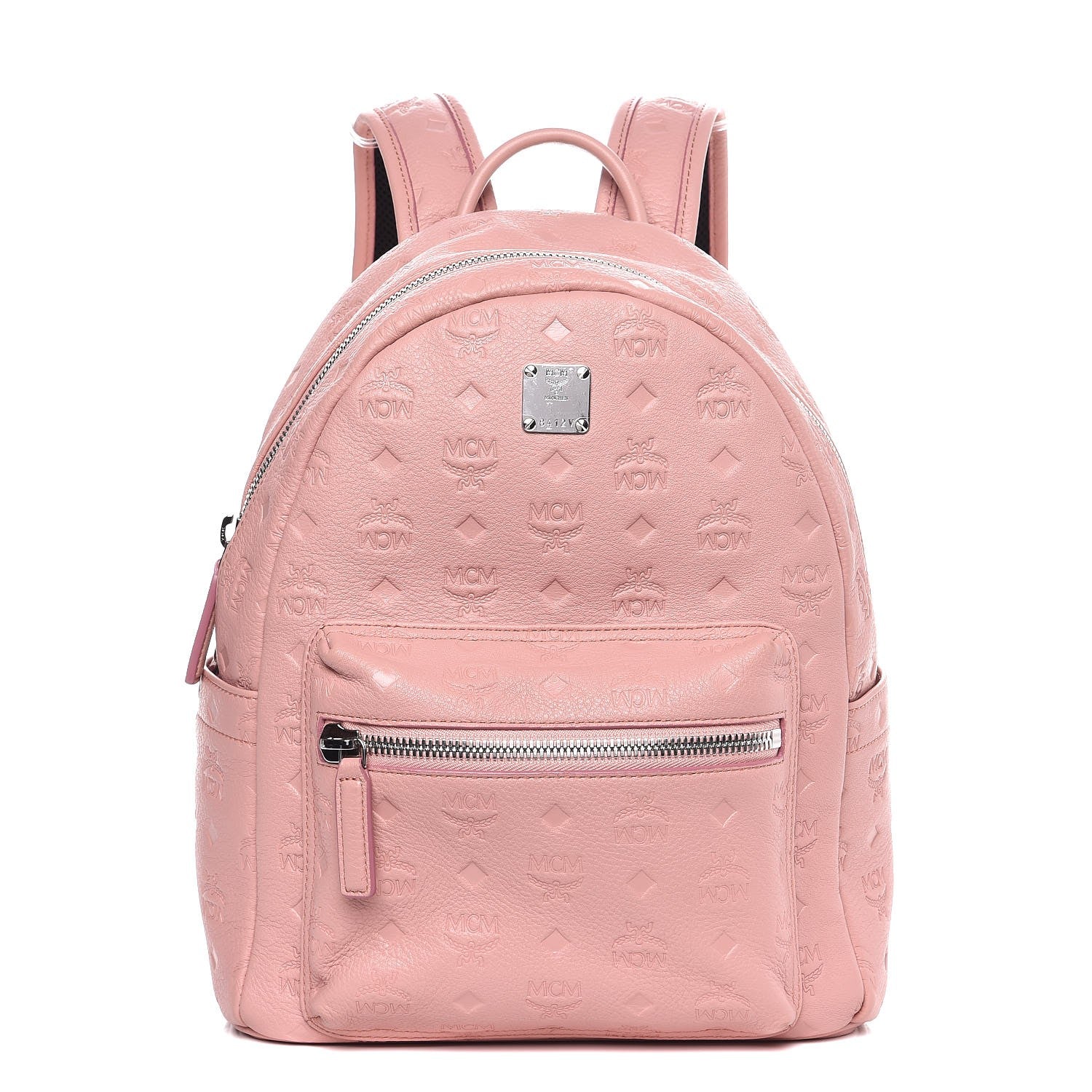 MCM Calfskin Ottomar Monogram Small Backpack Pink 1 of 9