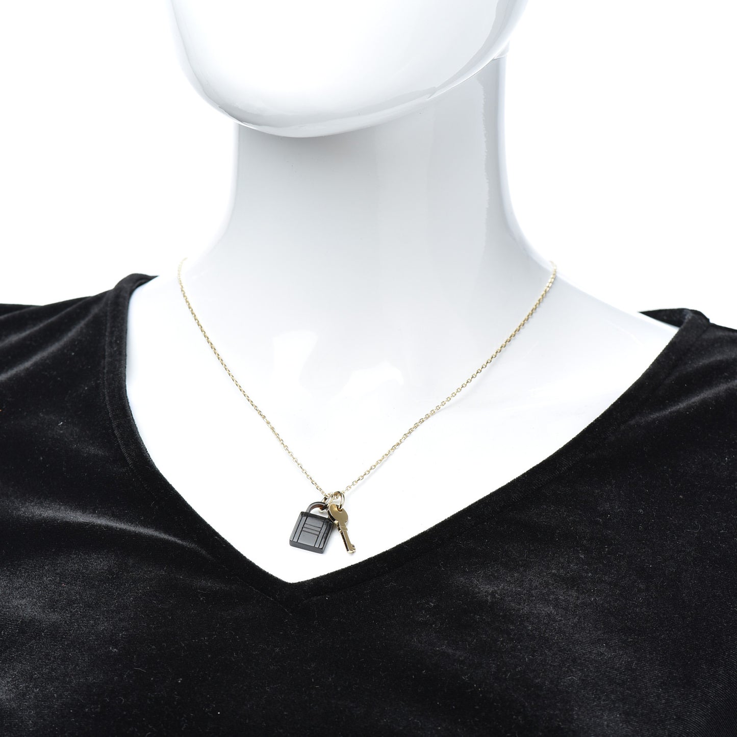 Permabrass Buffalo Horn Amulette Padlock PM Pendant Necklace