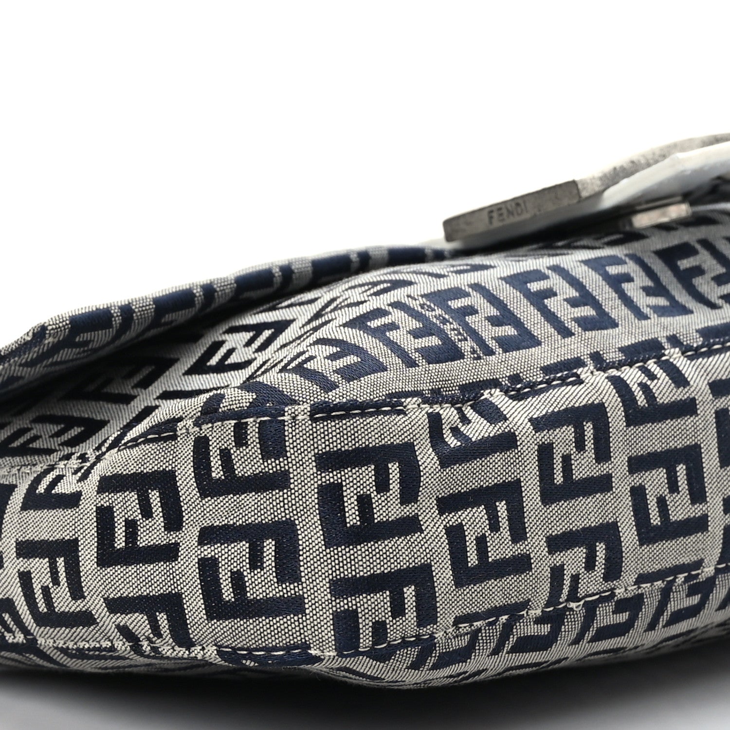 Fendi Zucchino Baguette Navy White 7 of 9