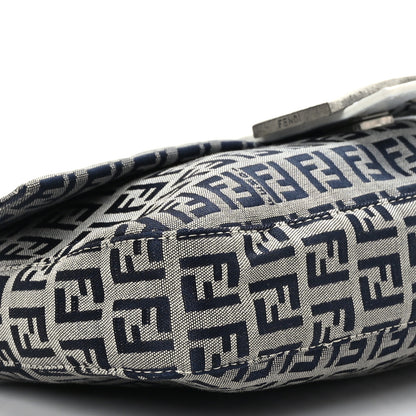 Fendi Zucchino Baguette Navy White 7 of 9