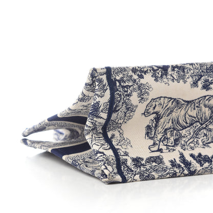 Christian Dior Canvas Embroidered Medium Dioriviera Toile De Jouy Book Tote Blue 4 of 12