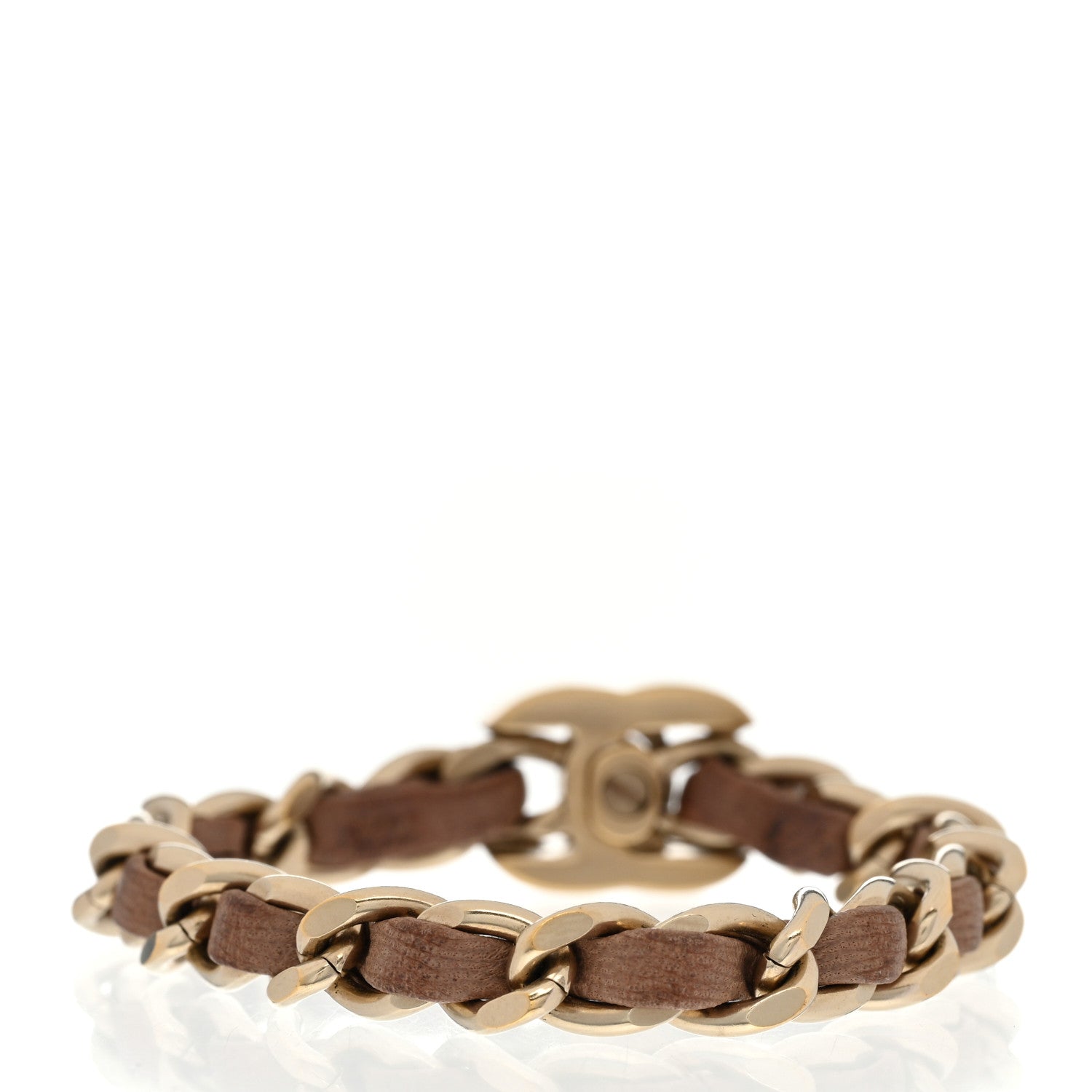 Chanel Lambskin CC Turnlock Chain Bracelet Beige 3 of 5