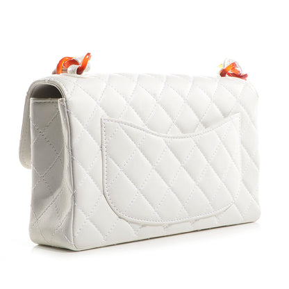 Chanel Lambskin Bekko Resin Small Single Flap White 3 of 9