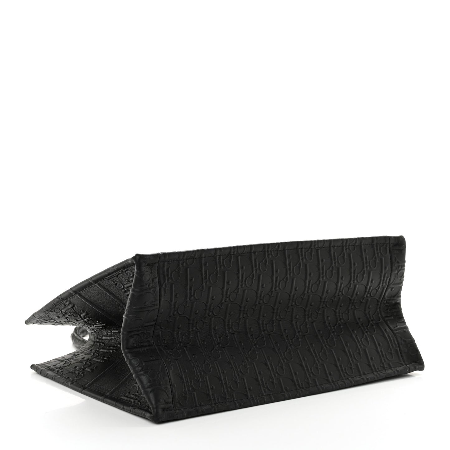 Oblique Calfskin Embossed Medium Book Tote Black