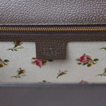 Gucci Calfskin Embroidered Medium Sylvie Top Handle Bag New Acero Multicolor 6 of 9
