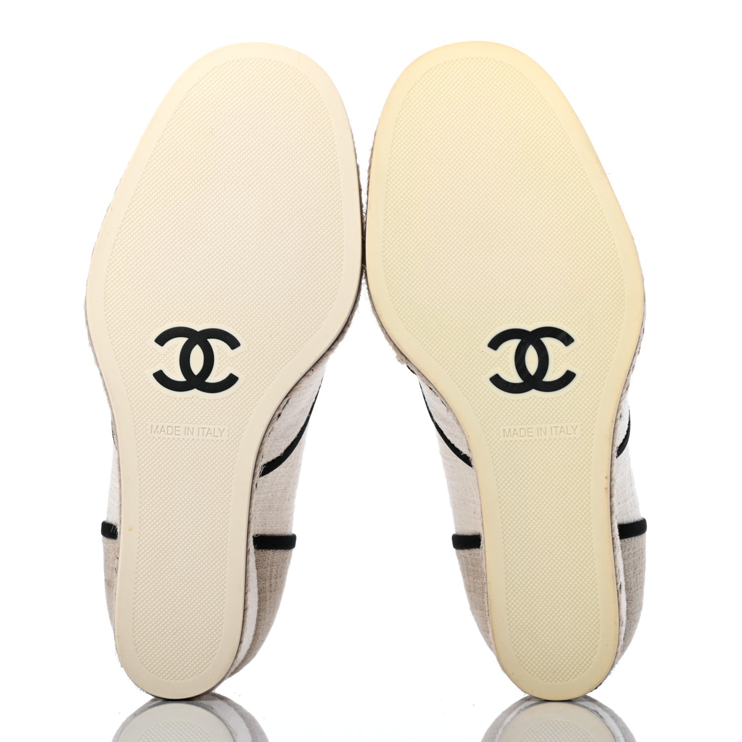 Chanel Raffia Lace Up Wedge Espadrilles 37.5 Beige 5 of 8
