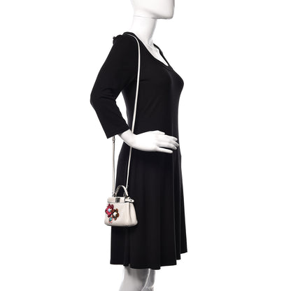 Fendi Nappa Flowerland Micro Peekaboo Iconic Satchel White Multicolor 2 of 11