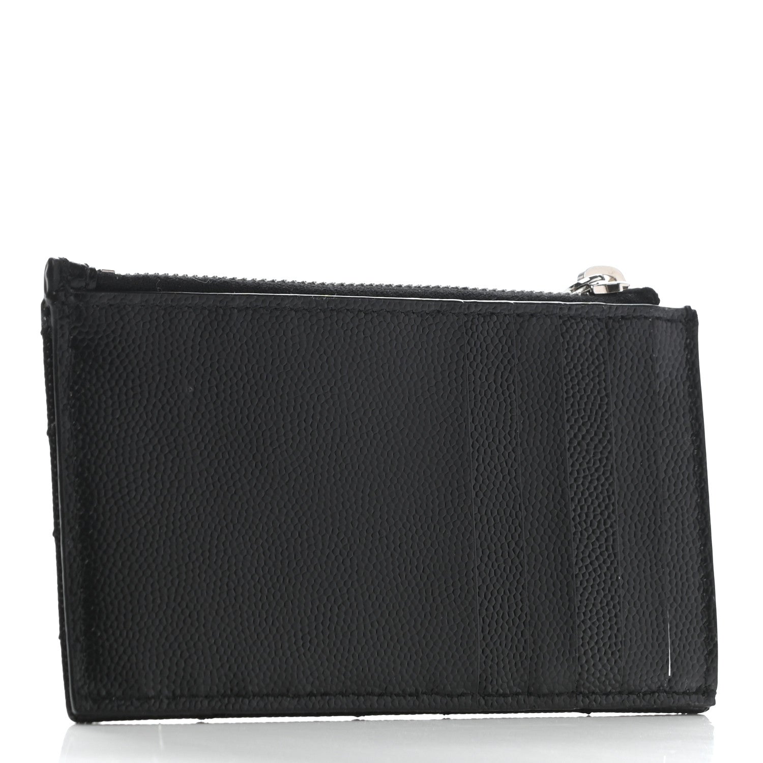 Saint Laurent Monogram Grain de Poudre 5 Fragments Zip Pouch Card Holder Black 3 of 7