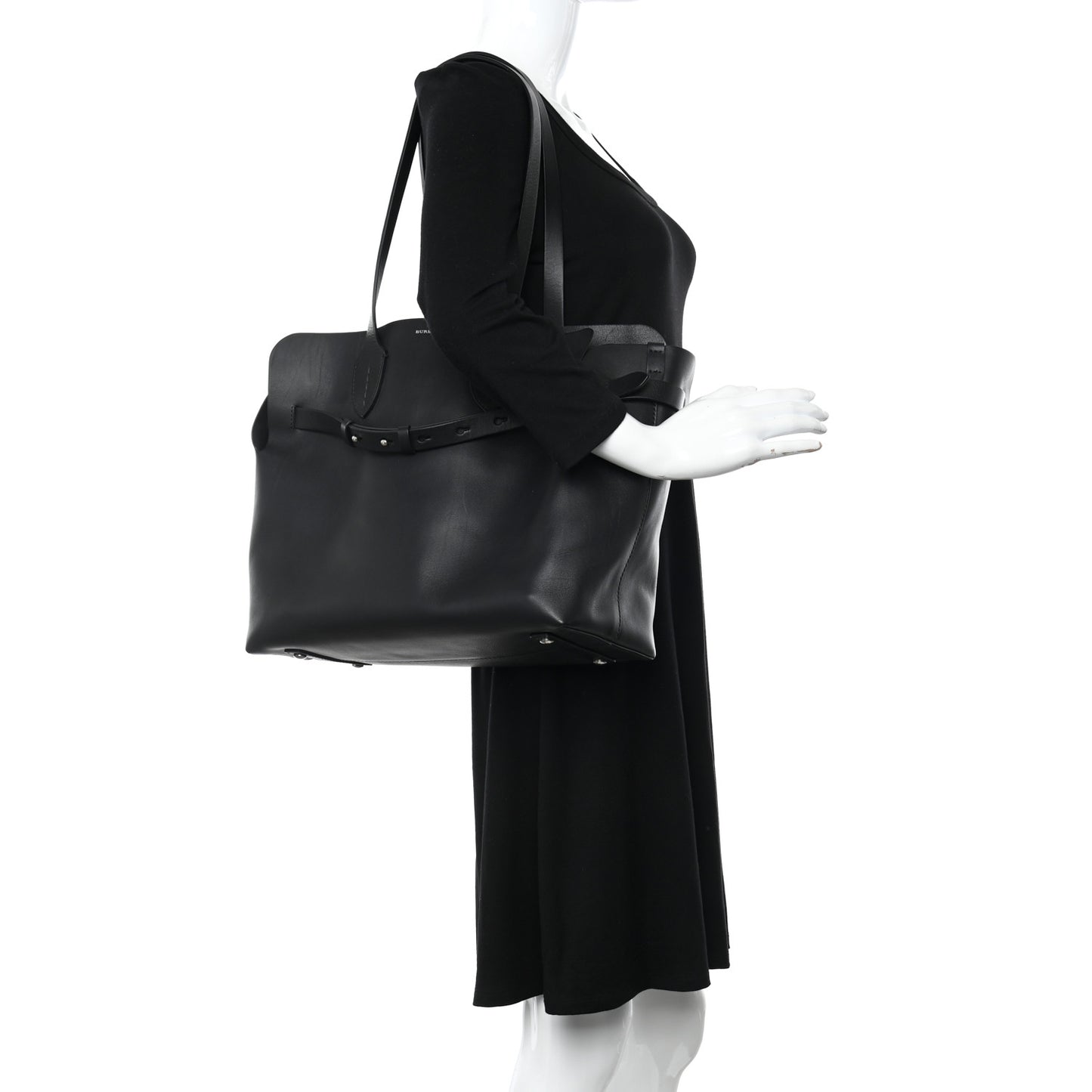 Calfskin Medium Belt Tote Black