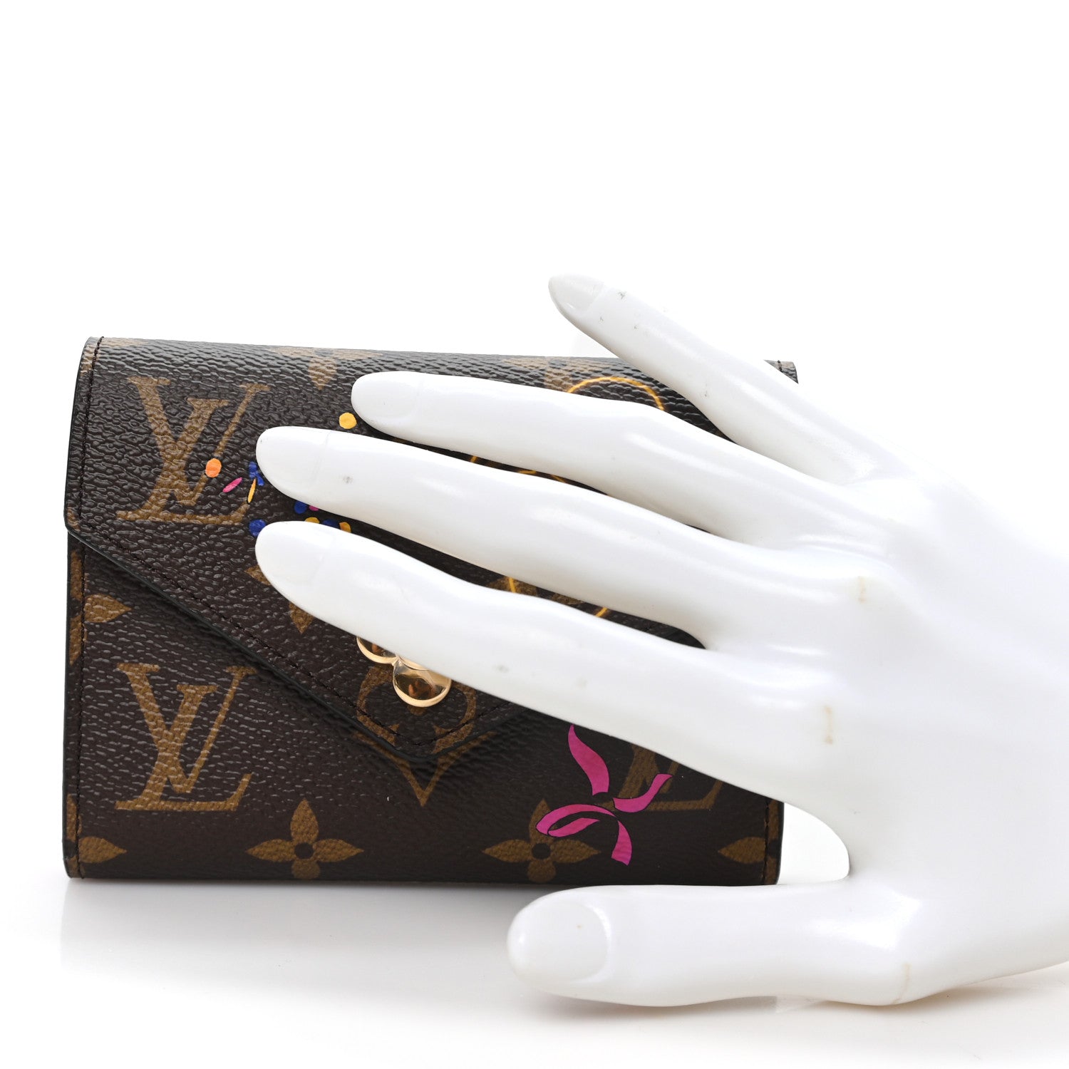 Louis Vuitton Monogram 2025 Christmas Animation Victorine Wallet Frozen Orchid 2 of 6