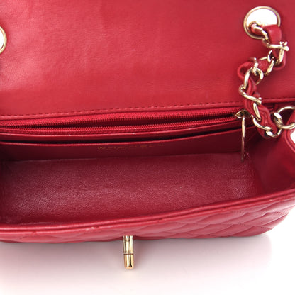 Chanel Lambskin Quilted Mini Rectangular Flap Red 4 of 8