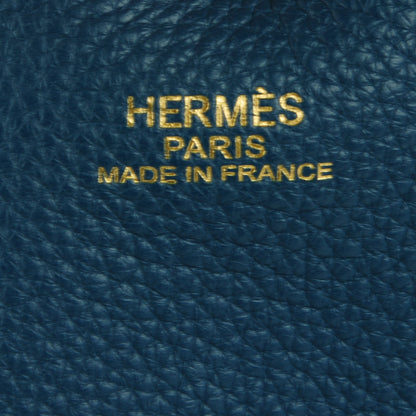 Hermes Taurillon Clemence Double Sens 45 Reversible Tote Colvert Turquoise 7 of 8