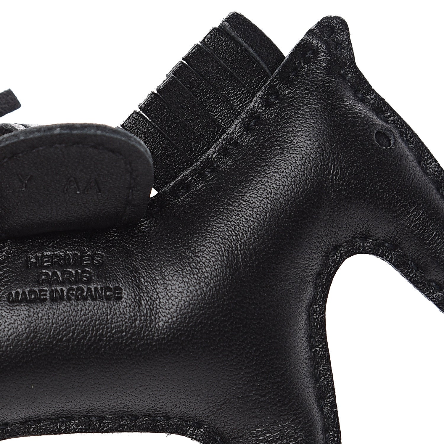 Hermes Milo Lambskin Grigri Rodeo Horse Bag Charm PM So Black 3 of 4
