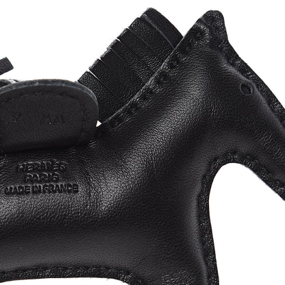 Hermes Milo Lambskin Grigri Rodeo Horse Bag Charm PM So Black 3 of 4