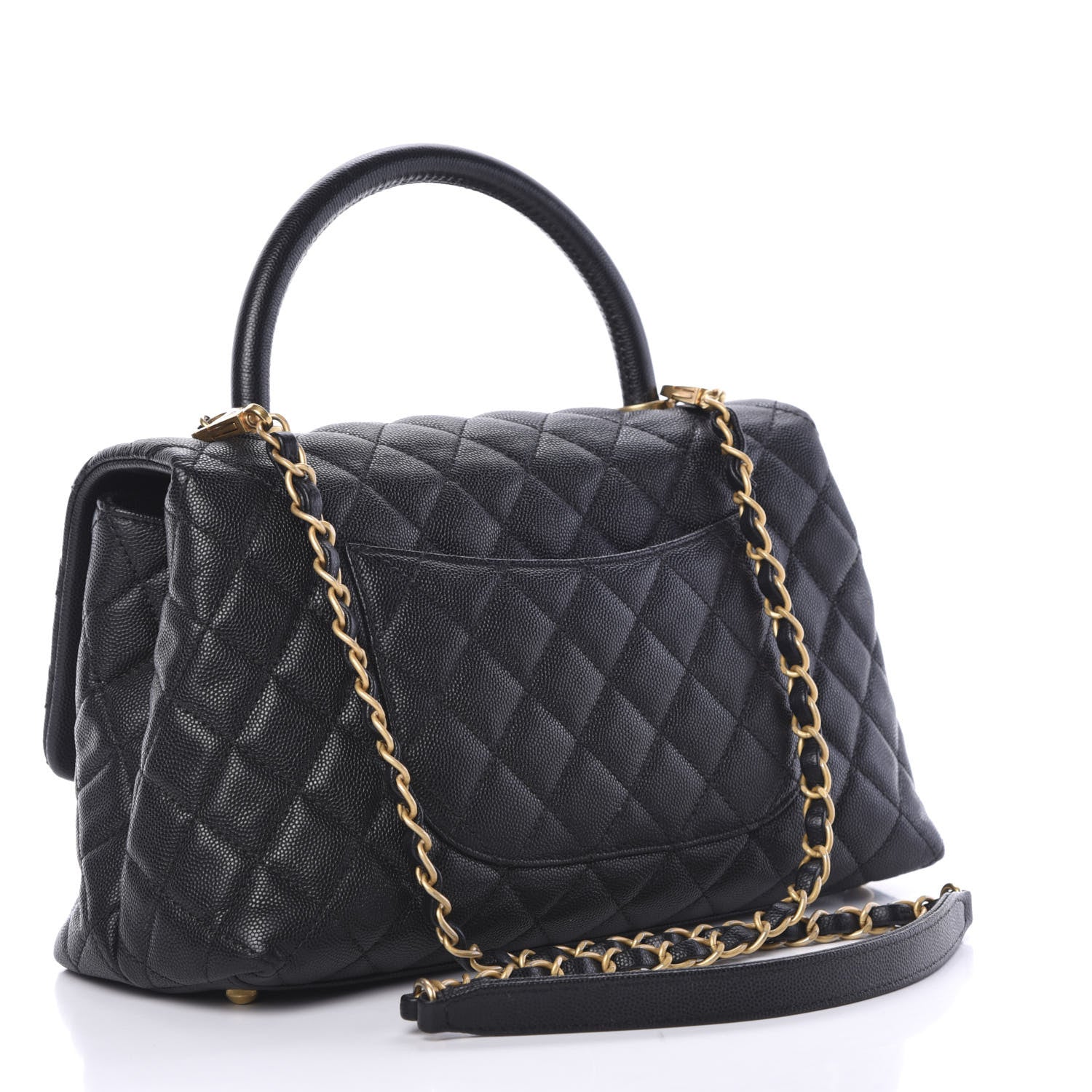 Chanel Caviar Quilted Small Coco Handle Flap Black 2 of 11