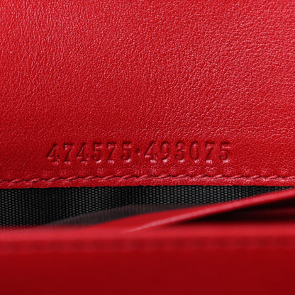 Gucci Velvet Matelasse GG Marmont Chain Wallet Hibiscus Red 7 of 9