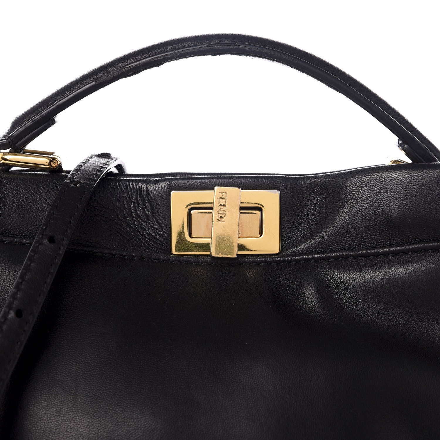 Fendi Nappa Mini Peekaboo Iconic Satchel Black 8 of 8