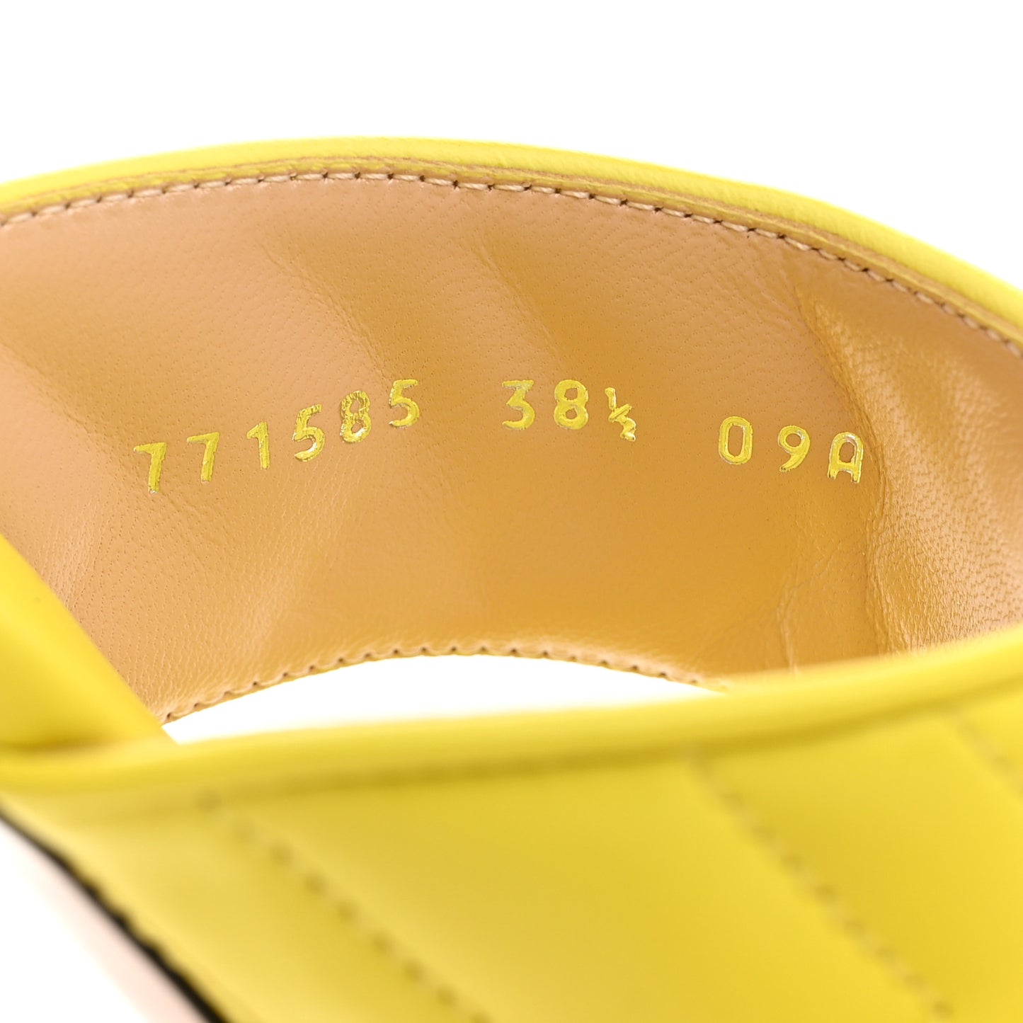 Nappa Charlotte Double G Marmont Thong Sandals 38.5 Banana