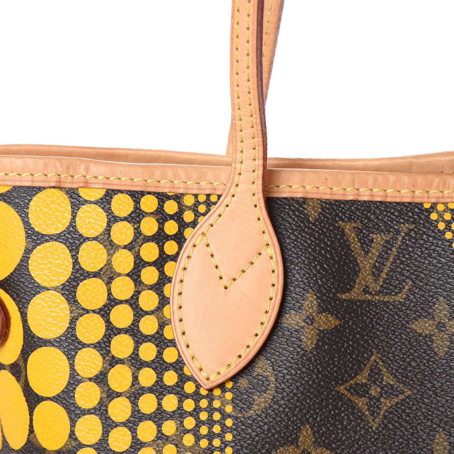 Louis Vuitton Monogram Kusama Waves Neverfull MM Yellow 10 of 14