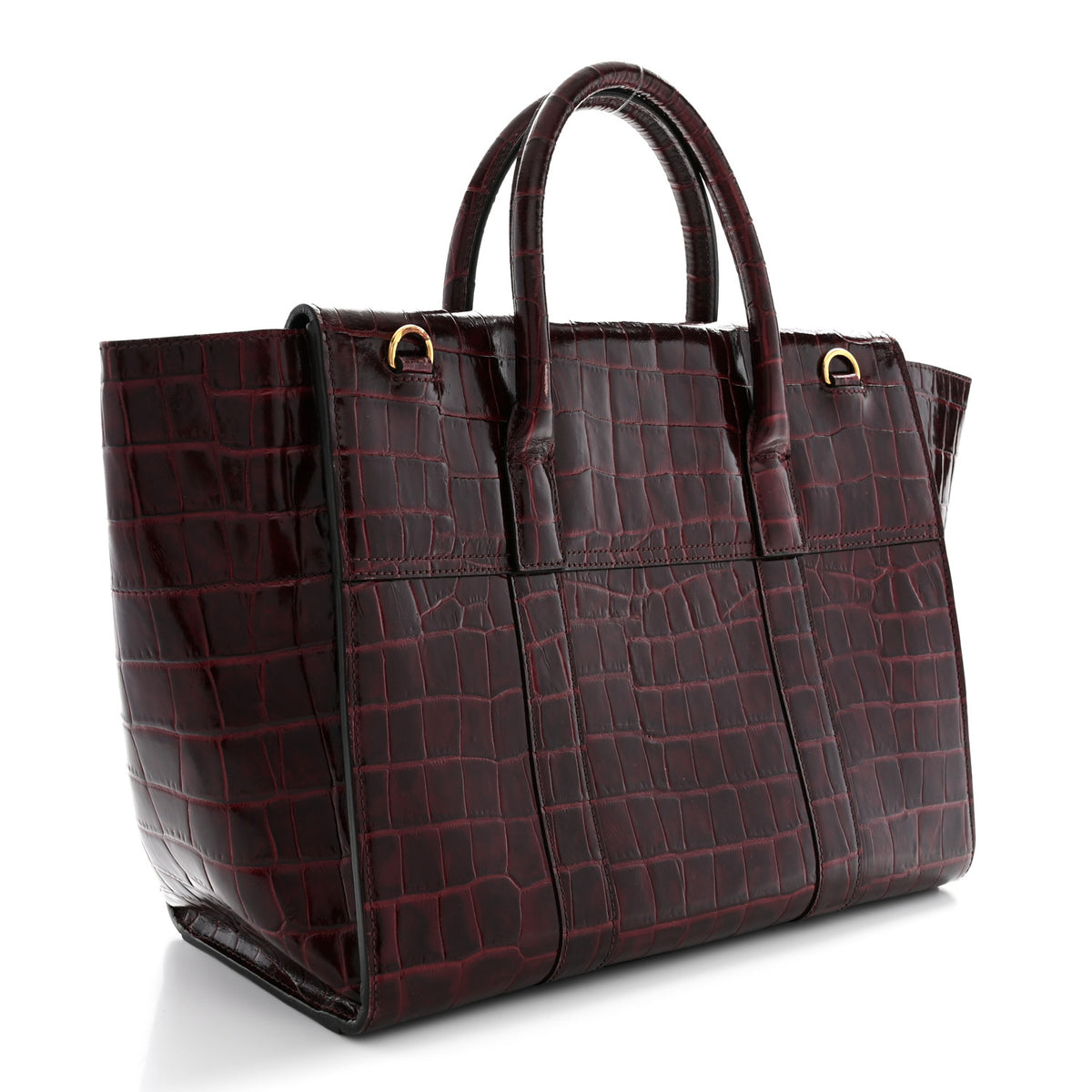 Crocodile Embossed Calfskin Bayswater Oxblood