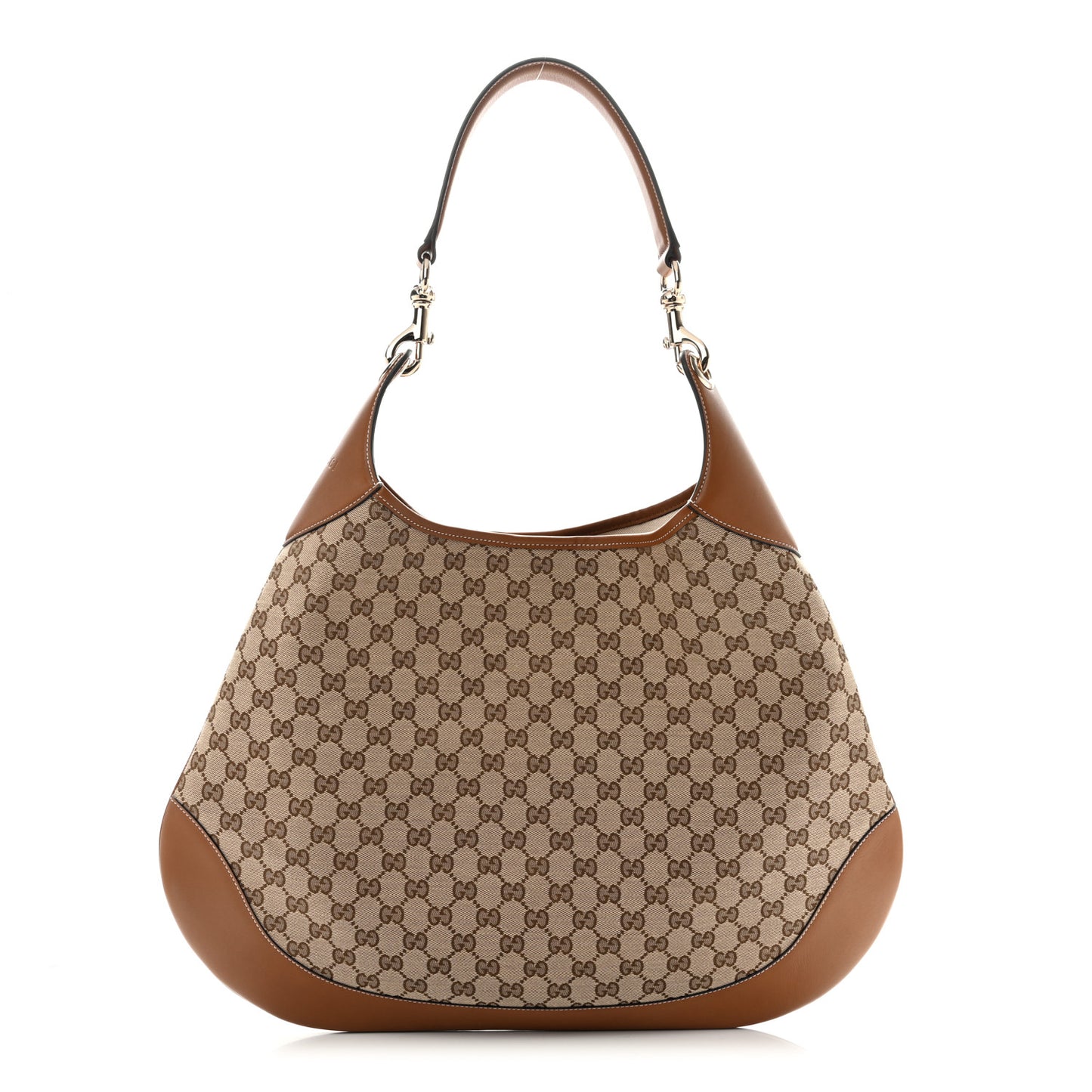 GG Supreme B Large Shoulder Bag Beige Dark Brown