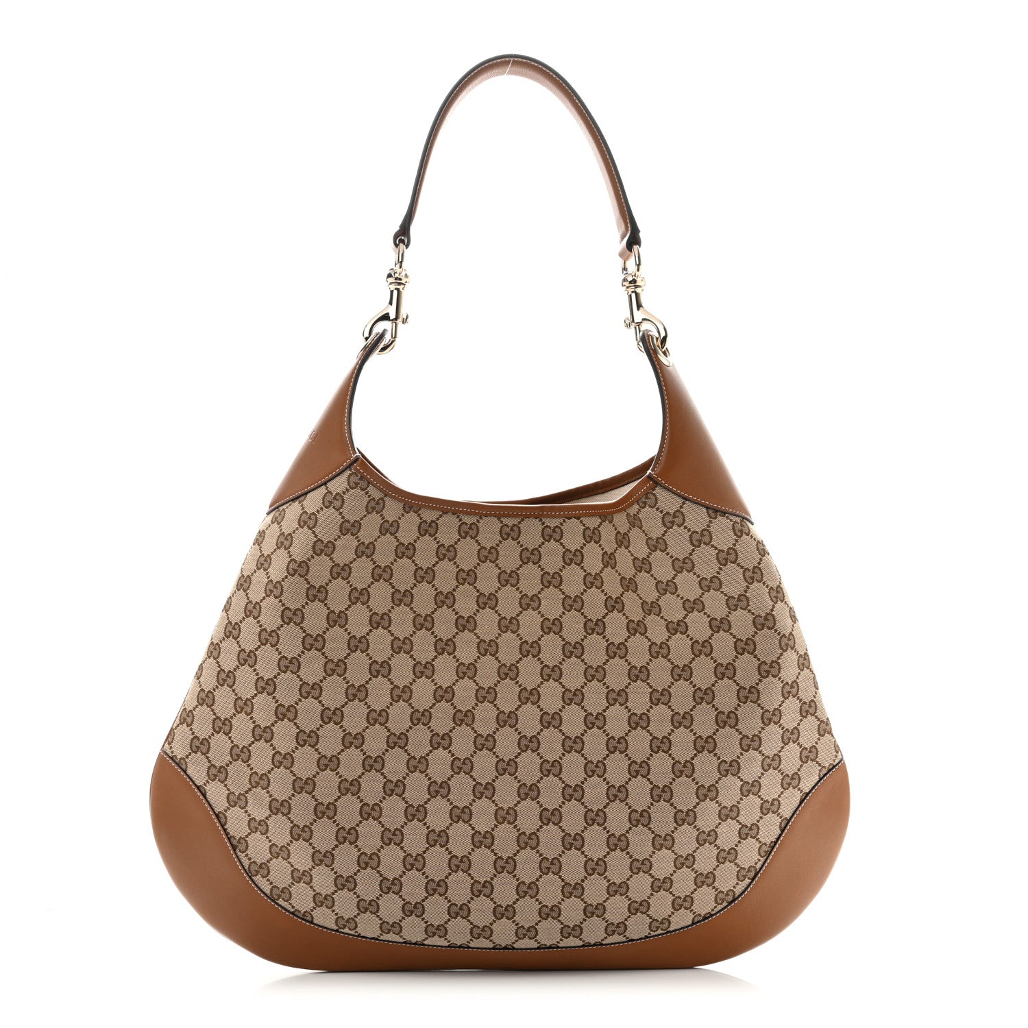 Gucci GG Supreme B Large Shoulder Bag Beige Dark Brown 1 of 13