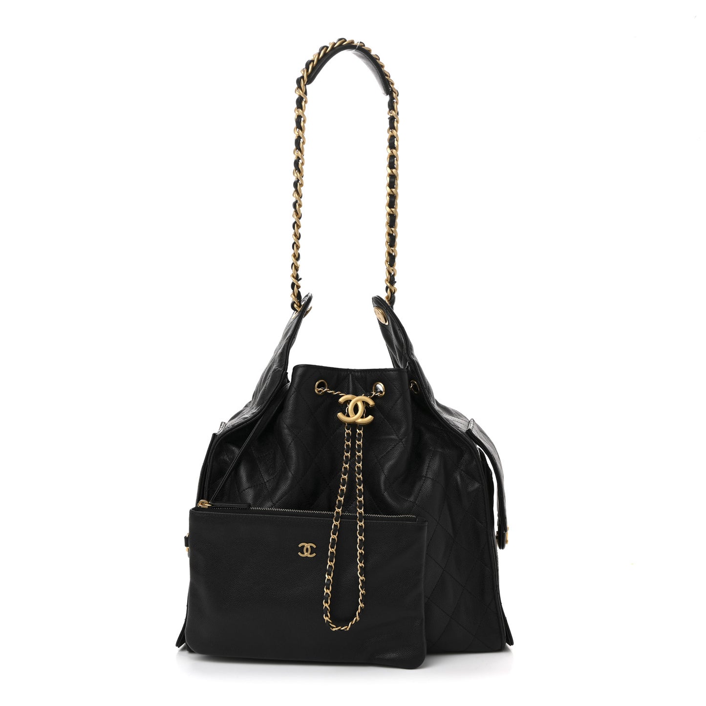 Caviar Quilted Medium Chanel 25 Handbag Black