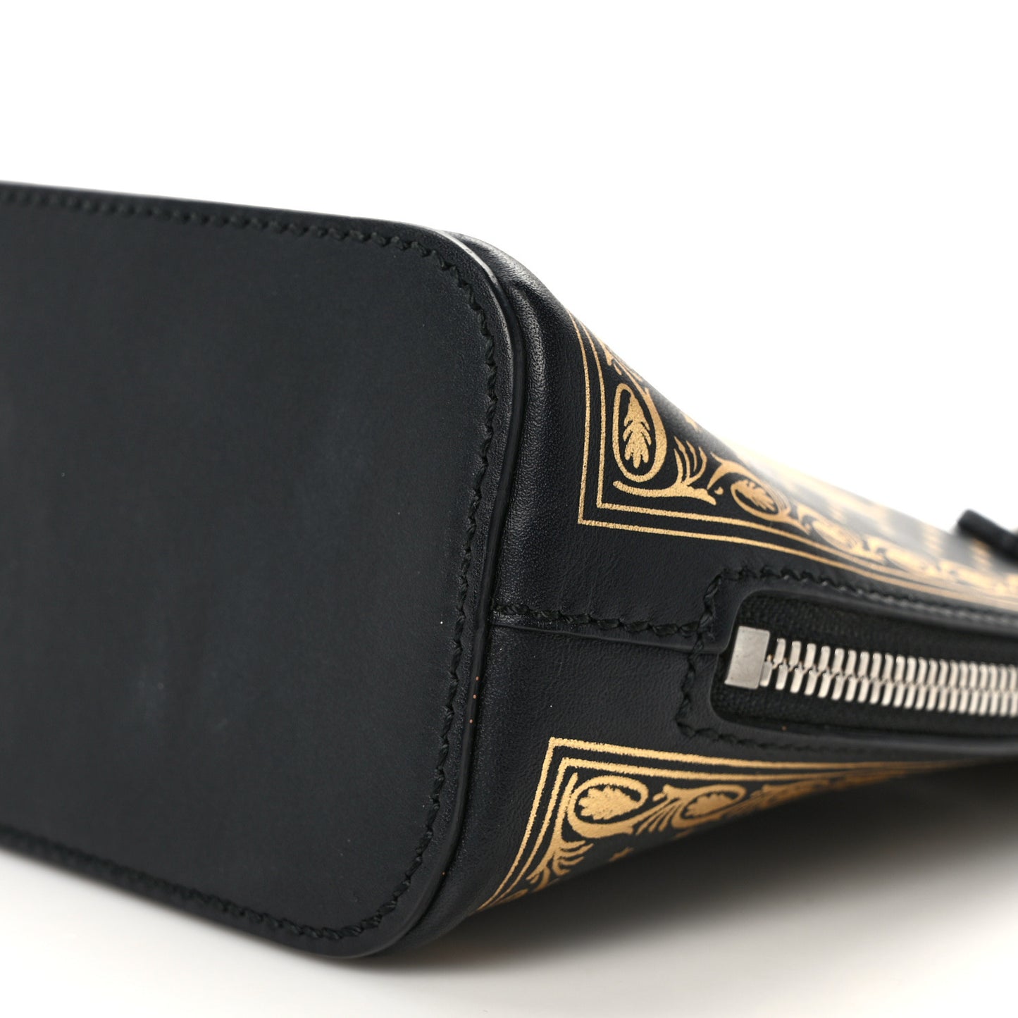 X SEGA Calfskin GUCCY Stars Mini Dome Shoulder Bag Black Gold