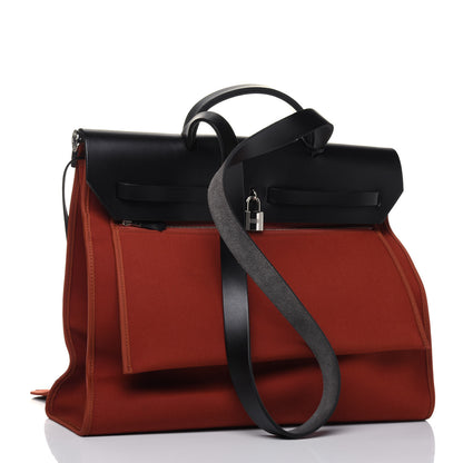 Hermes Toile Vache Hunter Herbag Zip 39 MM Cuivre Black 4 of 20