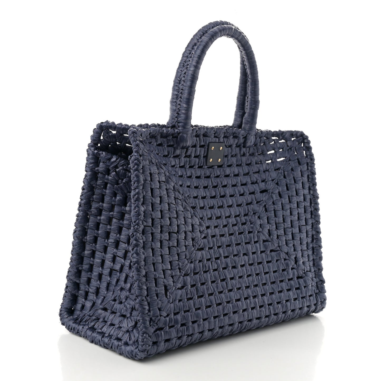 Raffia Medium The Studio Box Bag Midnight