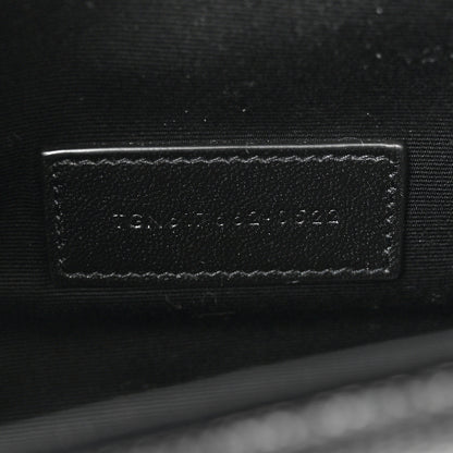 Saint Laurent Grain De Poudre Matelasse Chevron Monogram Envelope Clutch Black 7 of 9