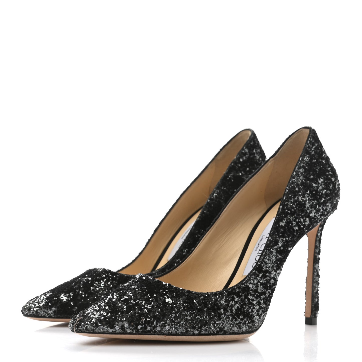 Coarse Glitter Pointy Toe Romy 85 Pumps 36 Black