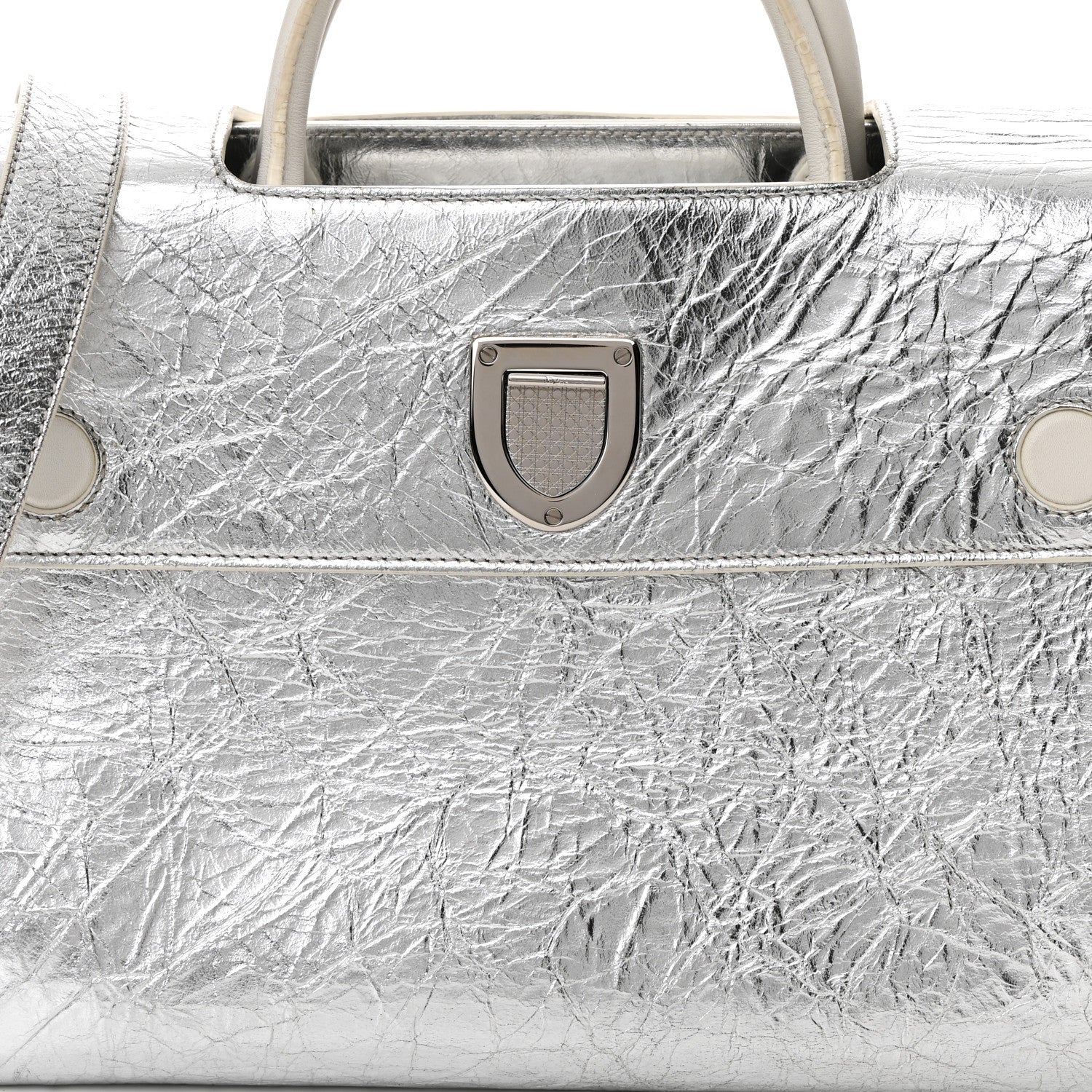 Christian Dior Metallic Calfskin Medium Diorever Flap Silver 9 of 22