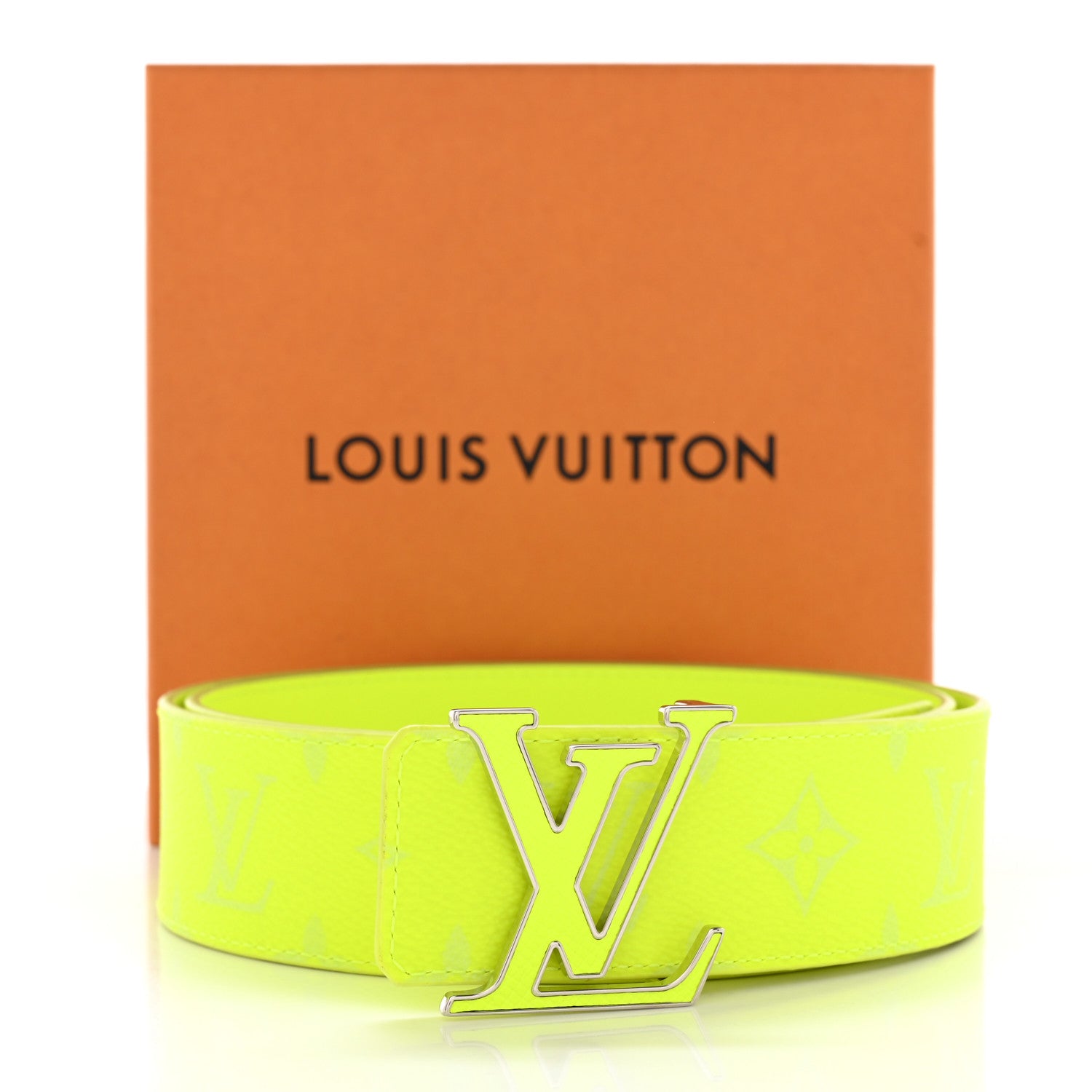 Louis Vuitton Monogram Taigarama 40mm Reversible LV Initiales Belt 85 34 Neon Yellow 6 of 6