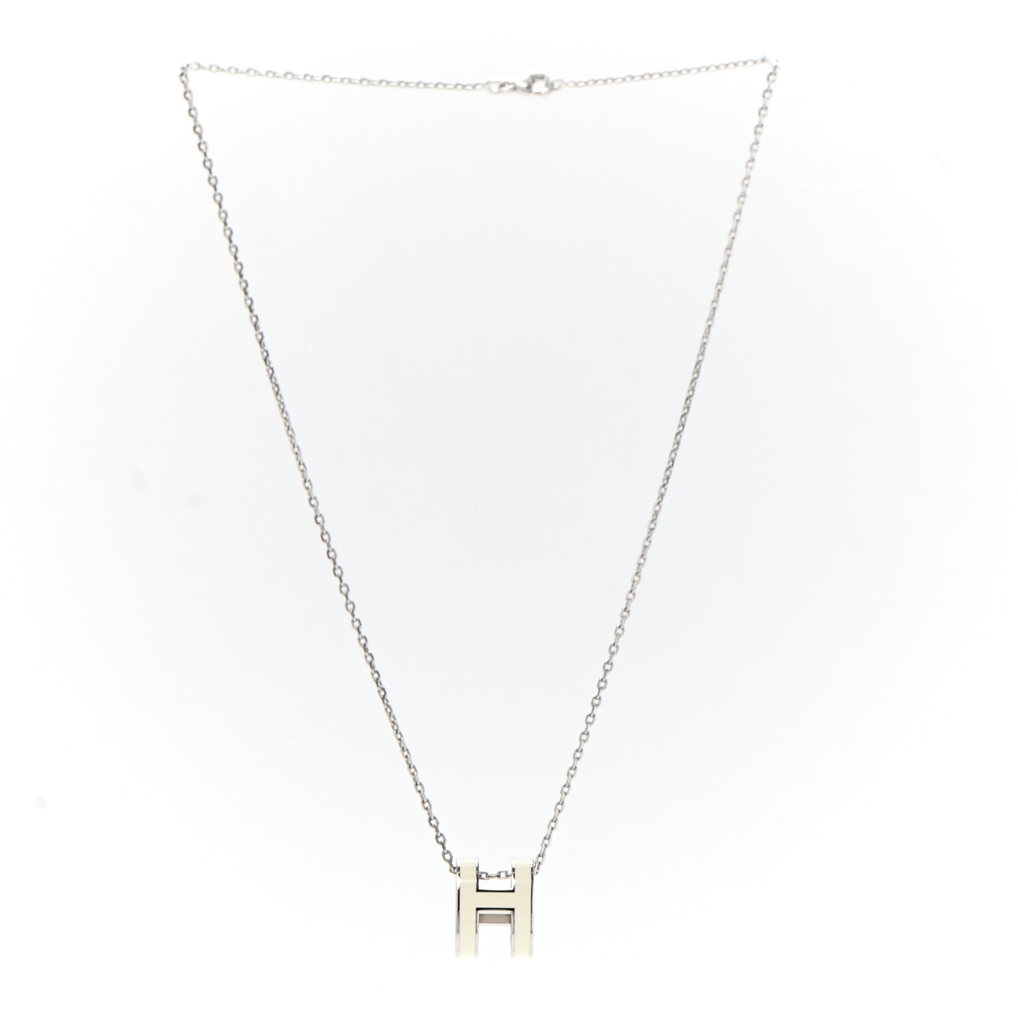 Palladium Pop H Pendant Necklace White