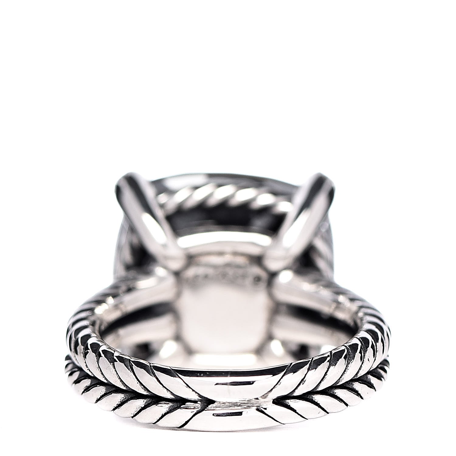 David Yurman Sterling Silver Diamond Green Orchid 14mm Chatelaine Ring 48 4.5 4 of 5