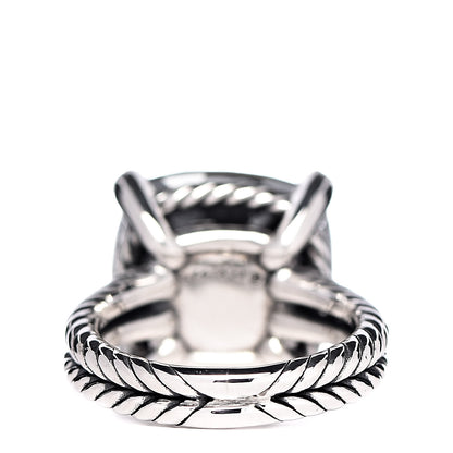 David Yurman Sterling Silver Diamond Green Orchid 14mm Chatelaine Ring 48 4.5 4 of 5
