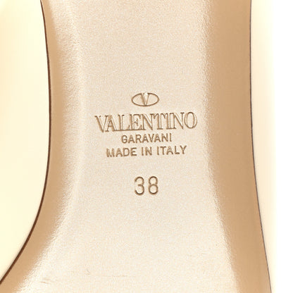 Valentino Garavani Calfskin Roman Stud Pointed Flat Mules 38 Light Ivory 6 of 7